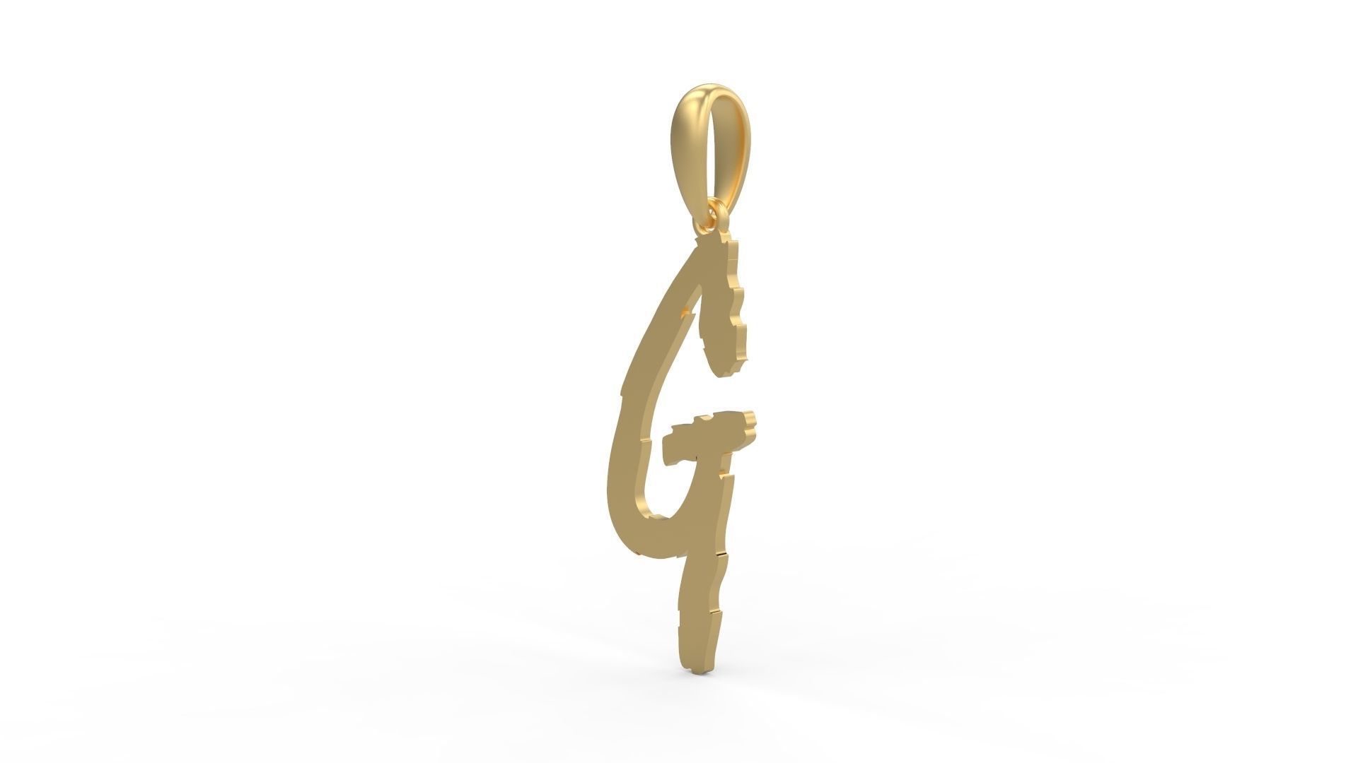 Initial Letters Pendant Clawster G 3D print model_1