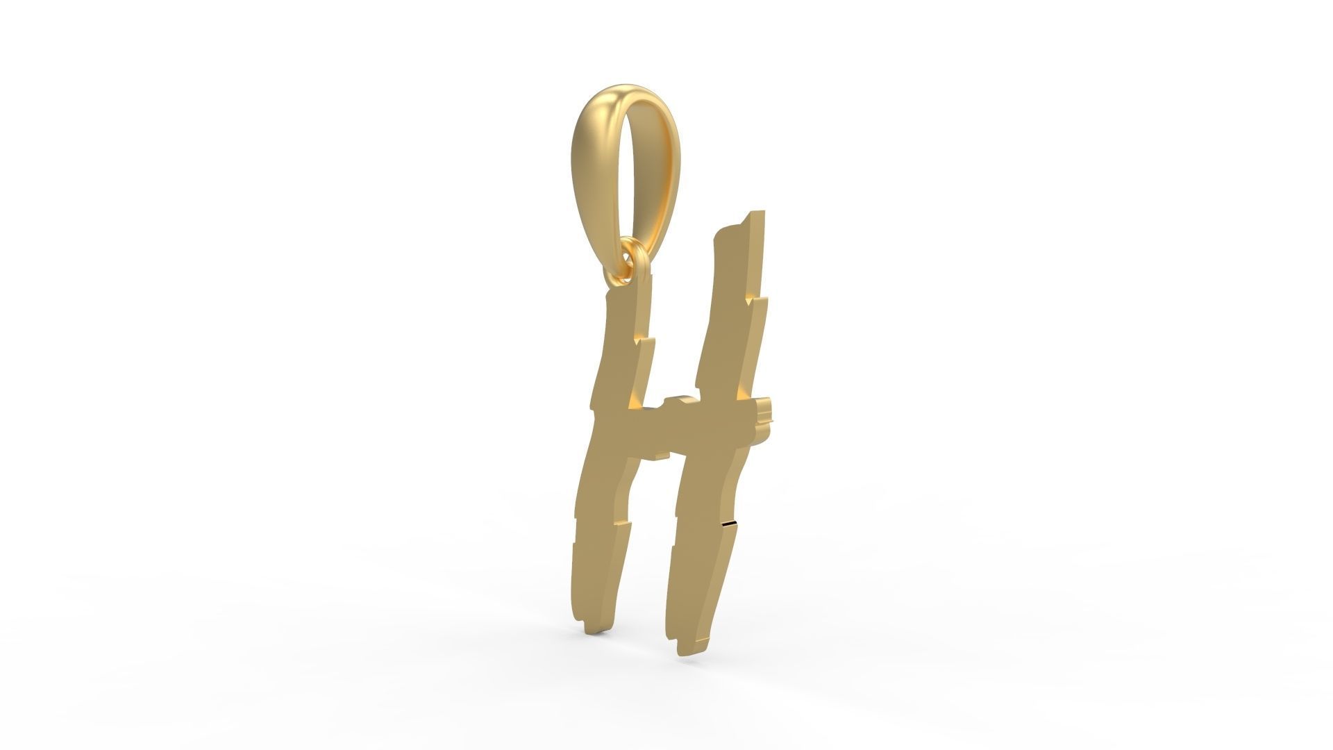 Initial Letters Pendant Clawster H 3D print model_1