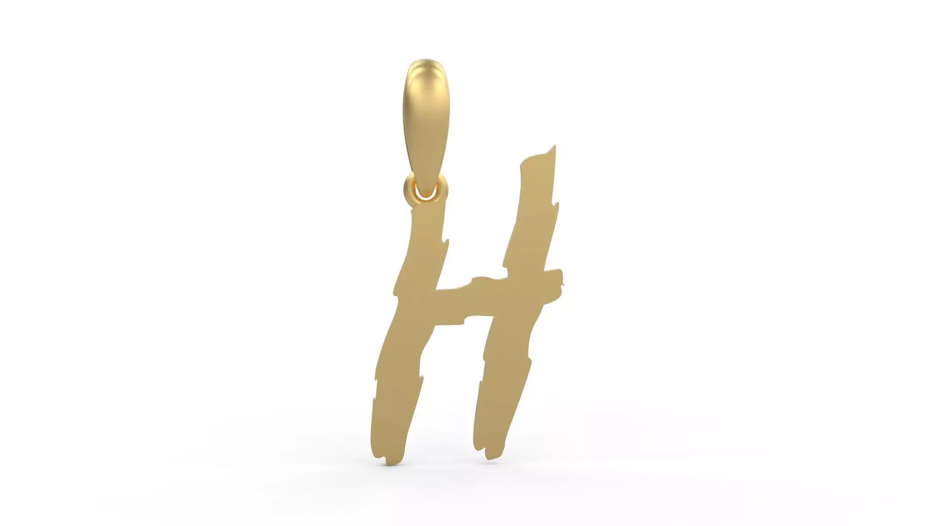 Initial Letters Pendant Clawster H 3D print model_0