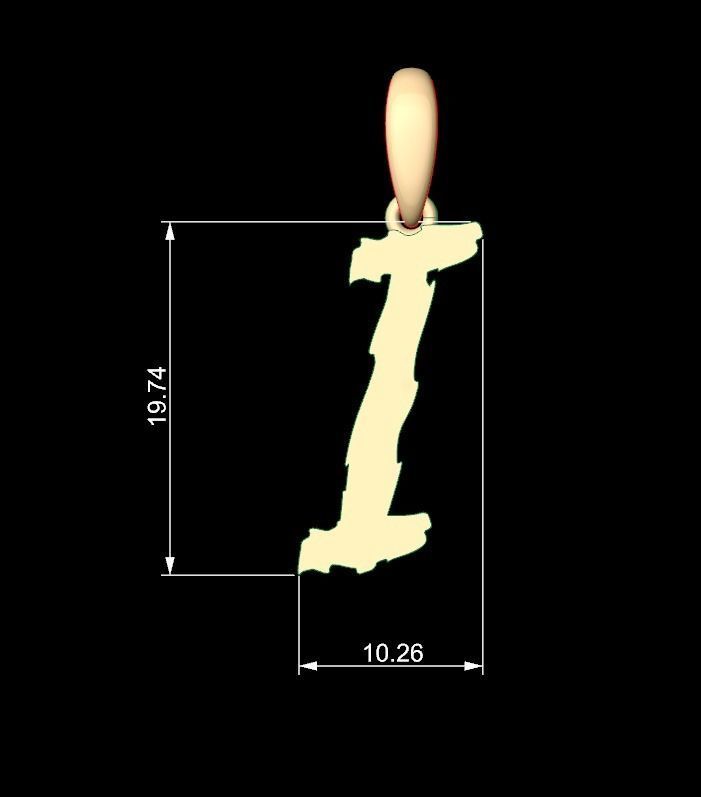 Initial Letters Pendant Clawster I 3D print model_5
