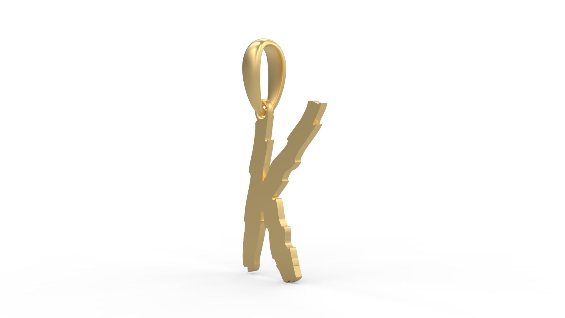 Initial Letters Pendant Clawster K 3D print model_1