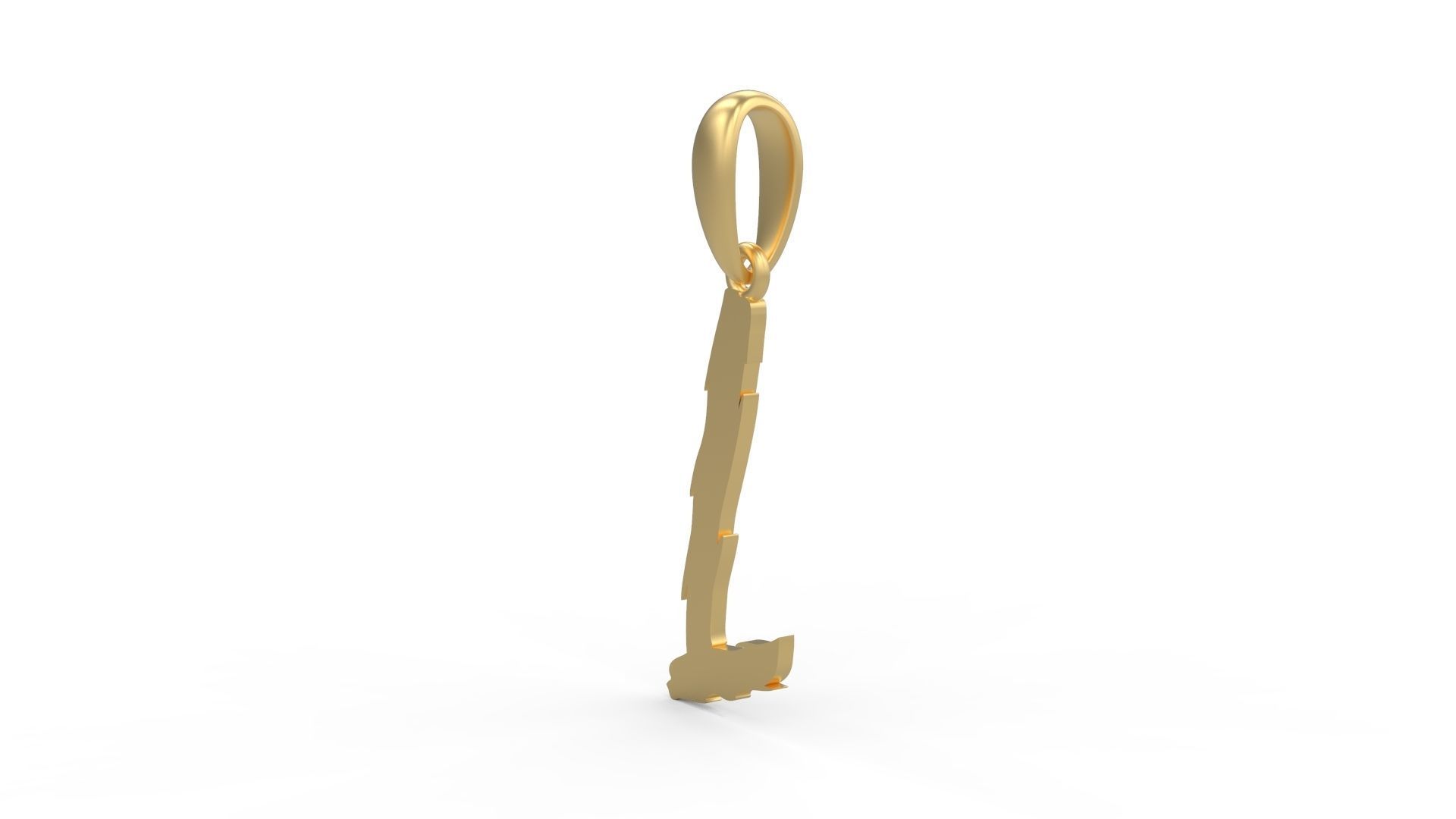 Initial Letters Pendant Clawster L 3D print model_1