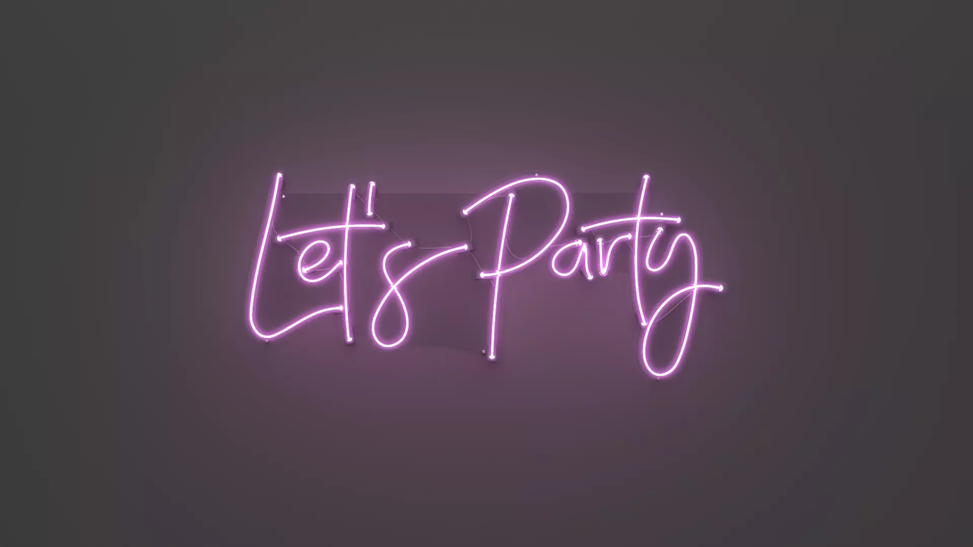 Lets Party - Neon Sign 3D model_0