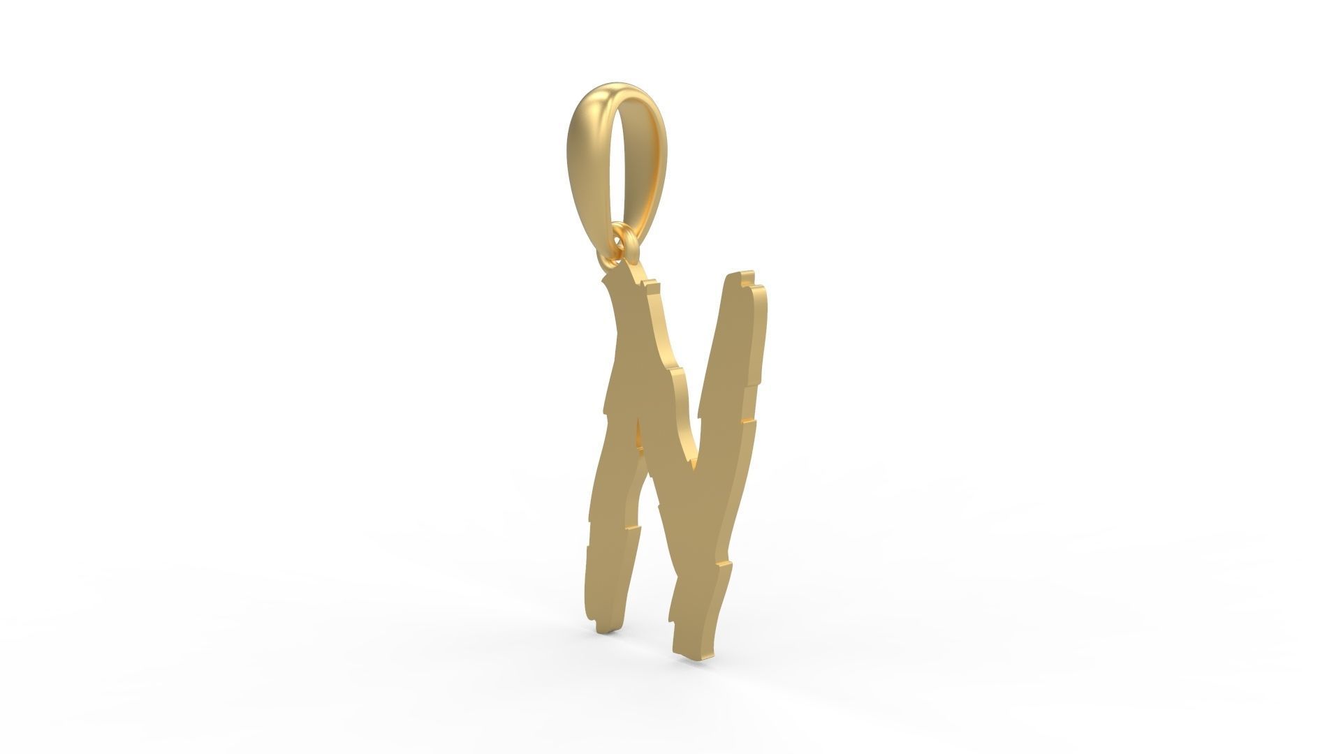 Initial Letters Pendant Clawster N 3D print model_1