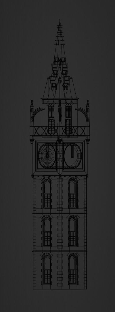 Victorian Clock Tower 3D model_6