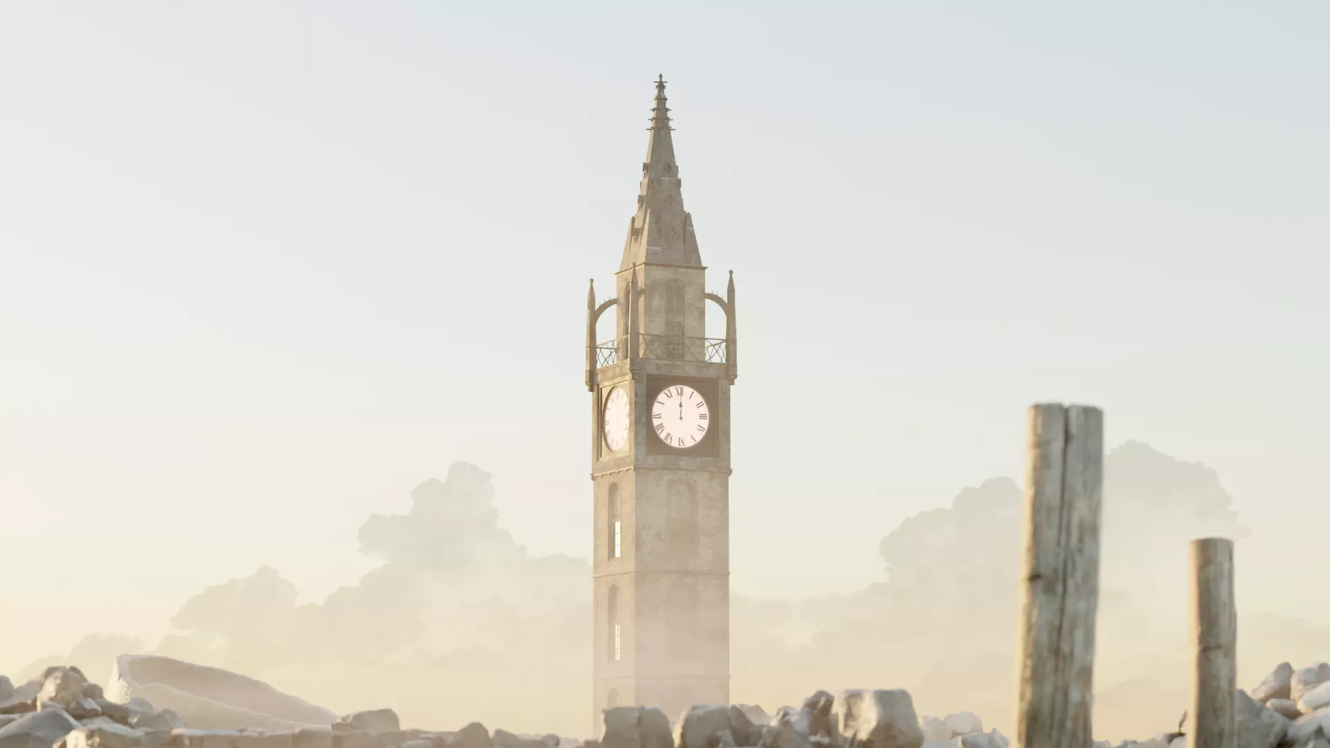 Victorian Clock Tower 3D model_0