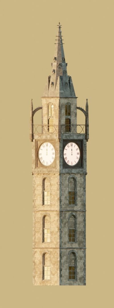 Victorian Clock Tower 3D model_2