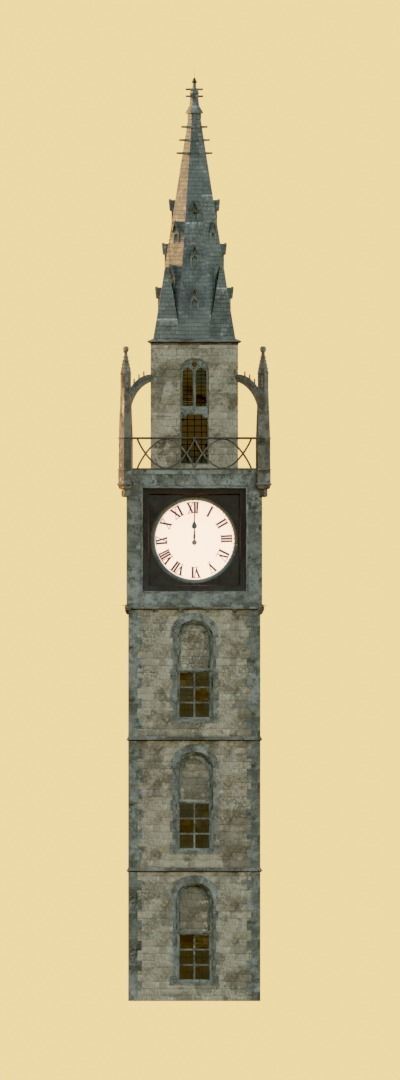 Victorian Clock Tower 3D model_1