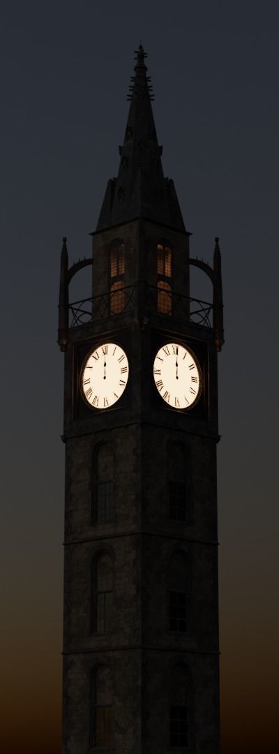 Victorian Clock Tower 3D model_4
