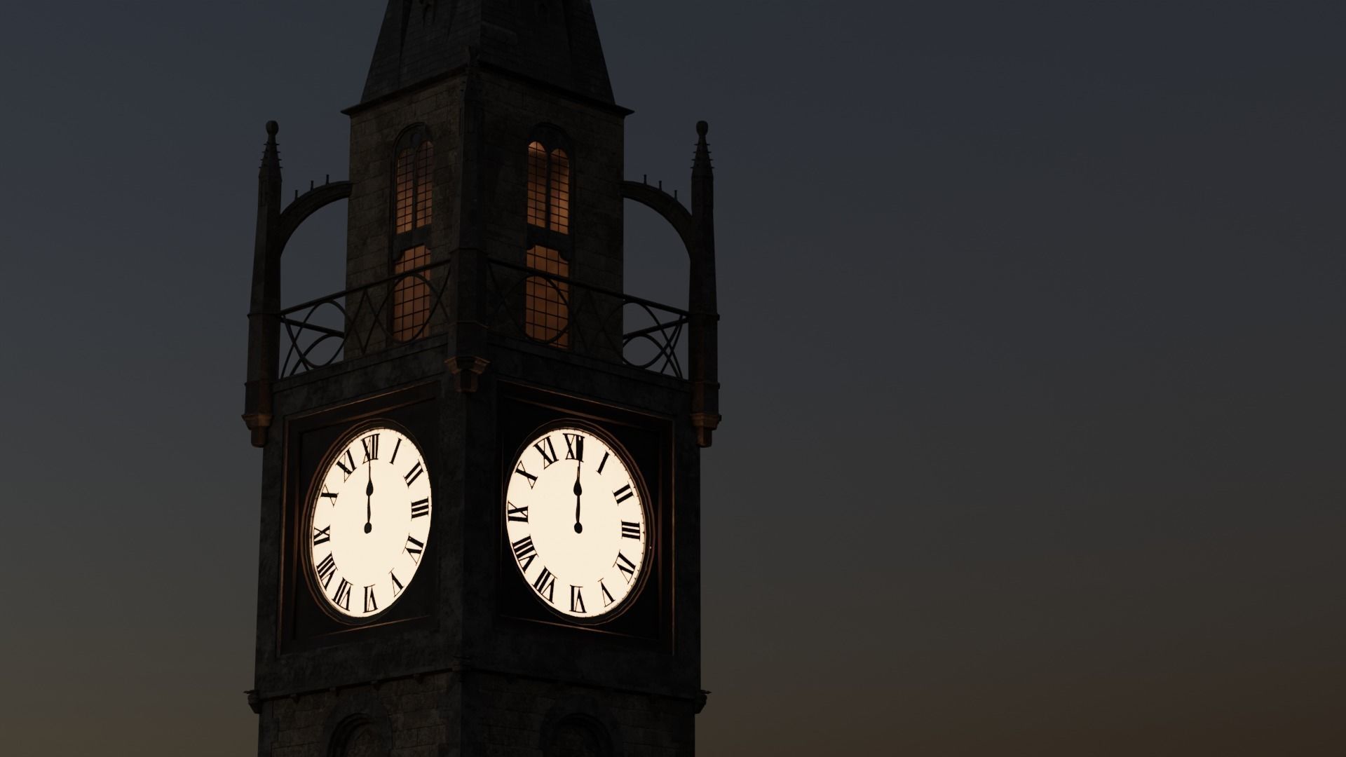 Victorian Clock Tower 3D model_3