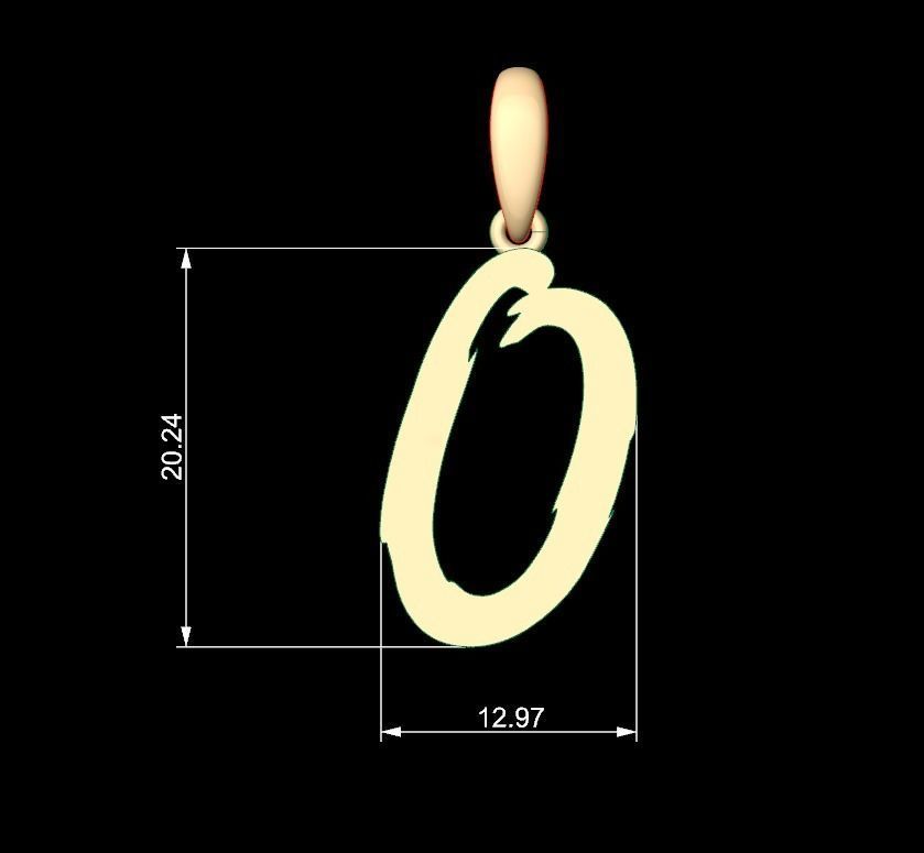 Initial Letters Pendant Clawster O 3D print model_5