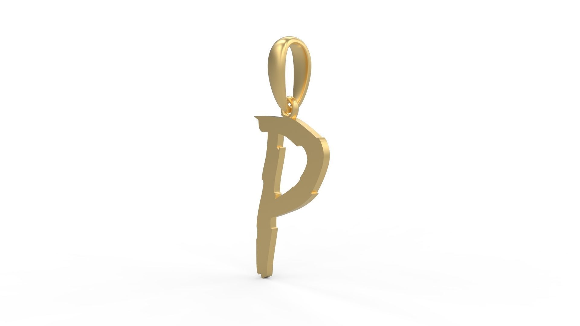 Initial Letters Pendant Clawster P 3D print model_1