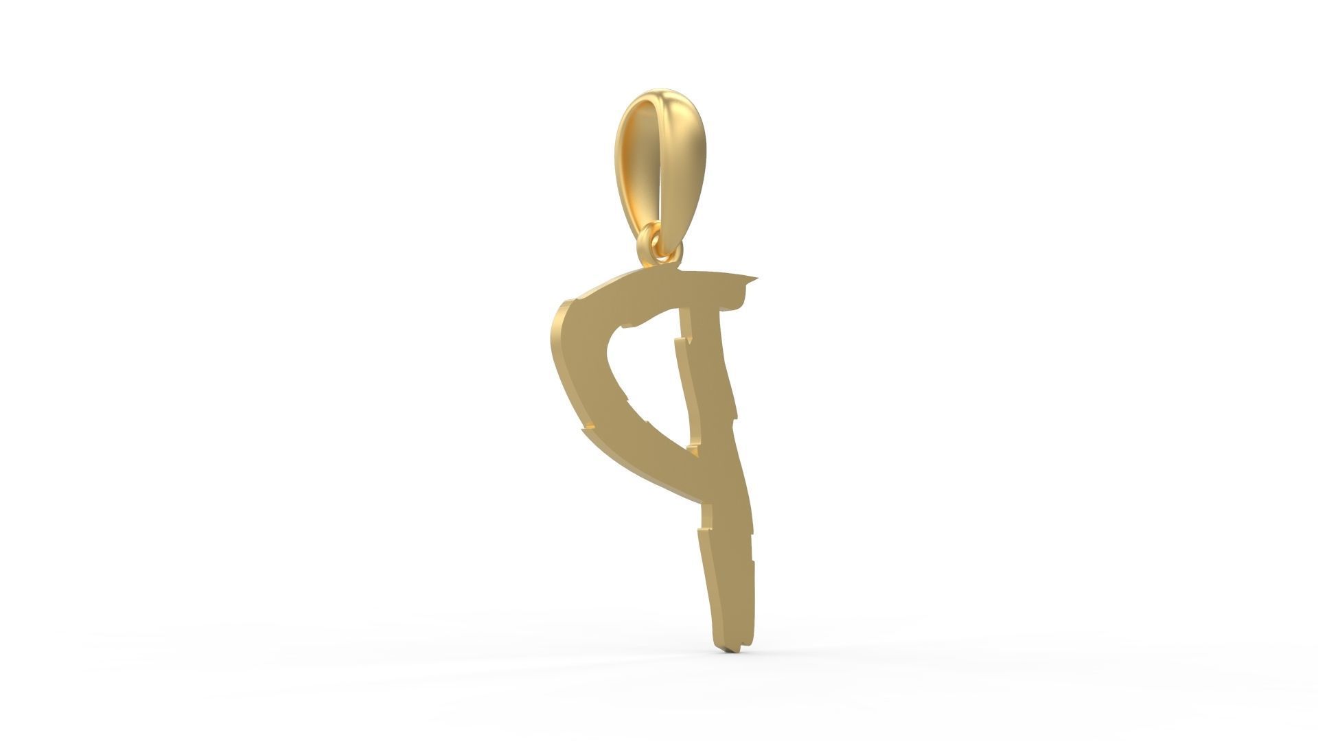 Initial Letters Pendant Clawster P 3D print model_3