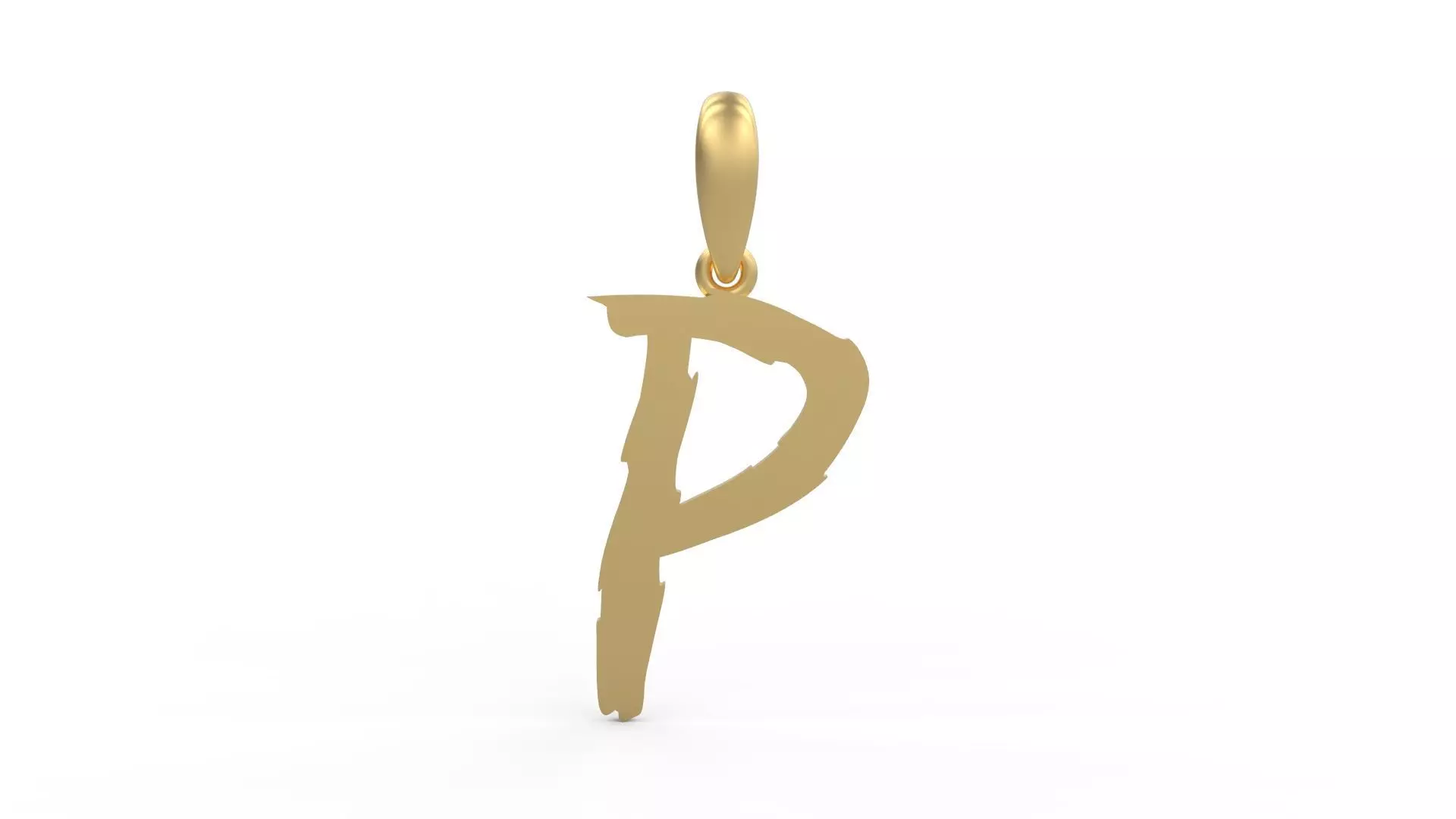 Initial Letters Pendant Clawster P 3D print model_0