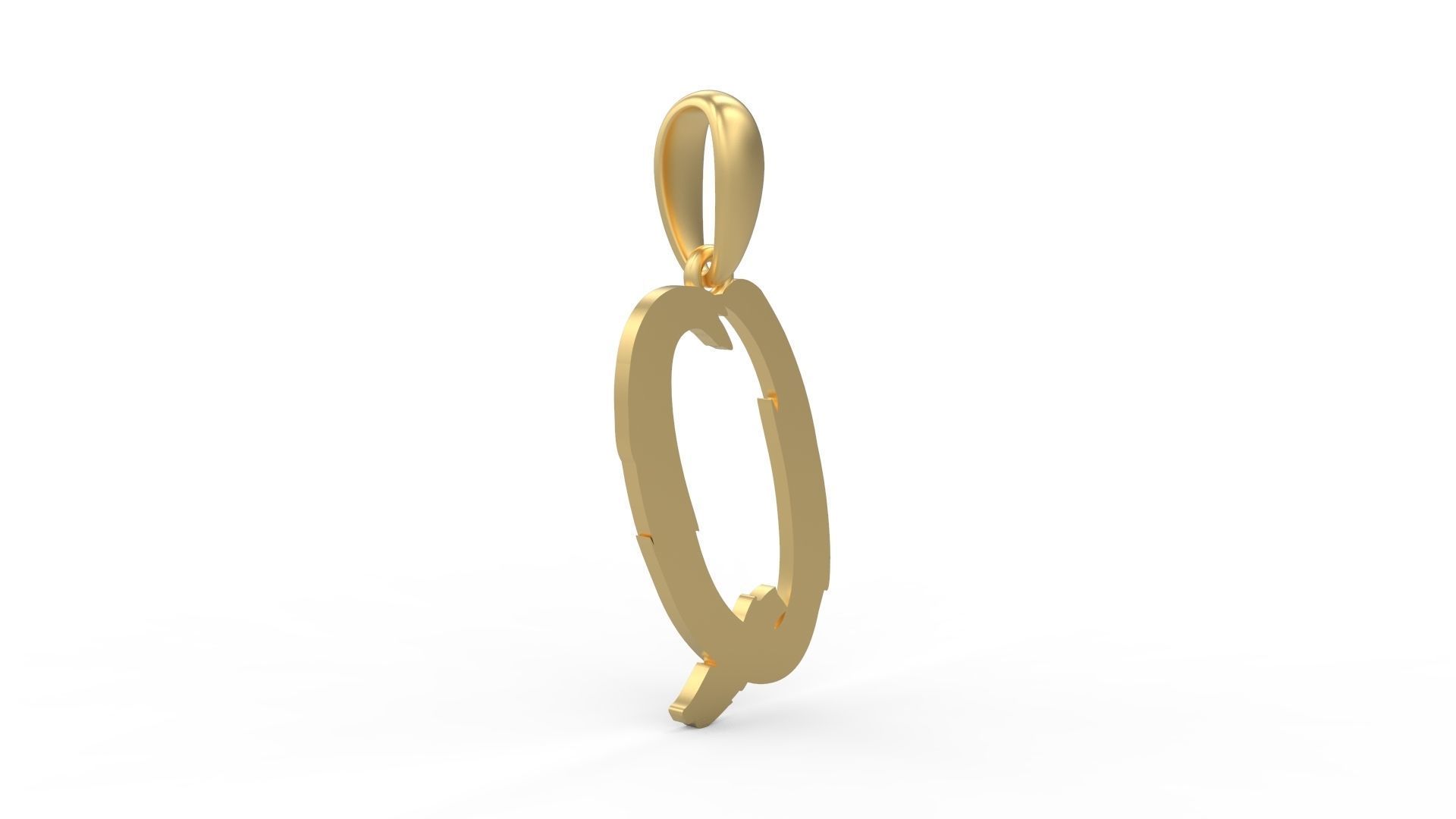 Initial Letters Pendant Clawster Q 3D print model_3