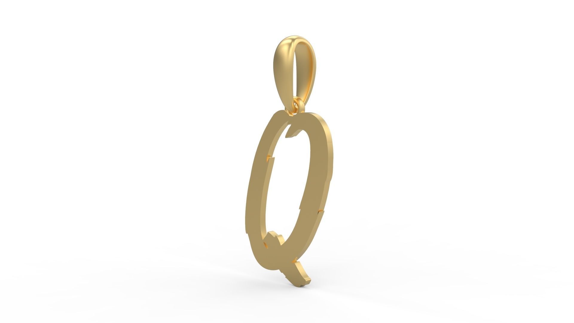 Initial Letters Pendant Clawster Q 3D print model_1