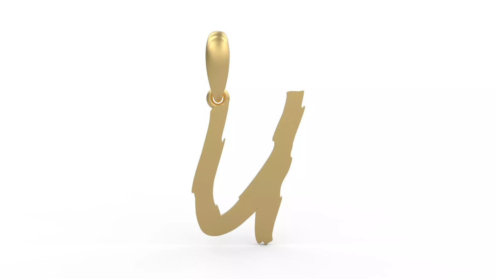 Initial Letters Pendant Clawster U 3D print model_0