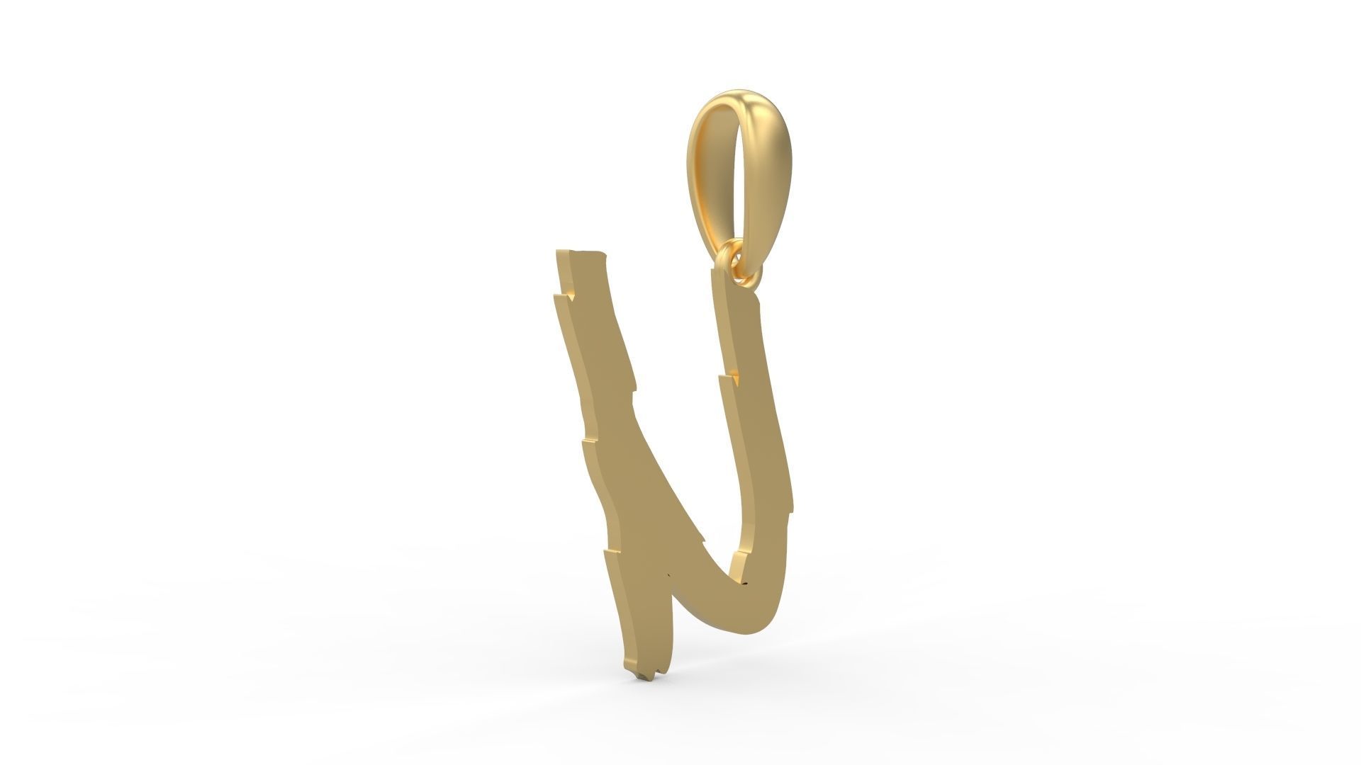 Initial Letters Pendant Clawster U 3D print model_3