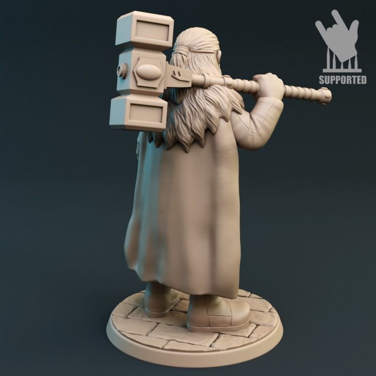 Warrior dwarf  3D print model_3
