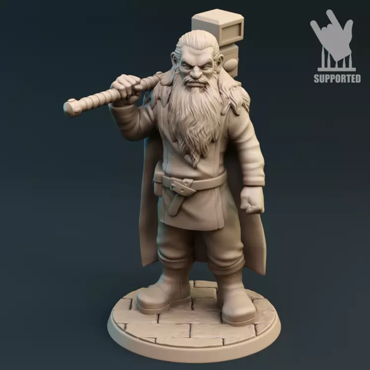 Warrior dwarf  3D print model_0