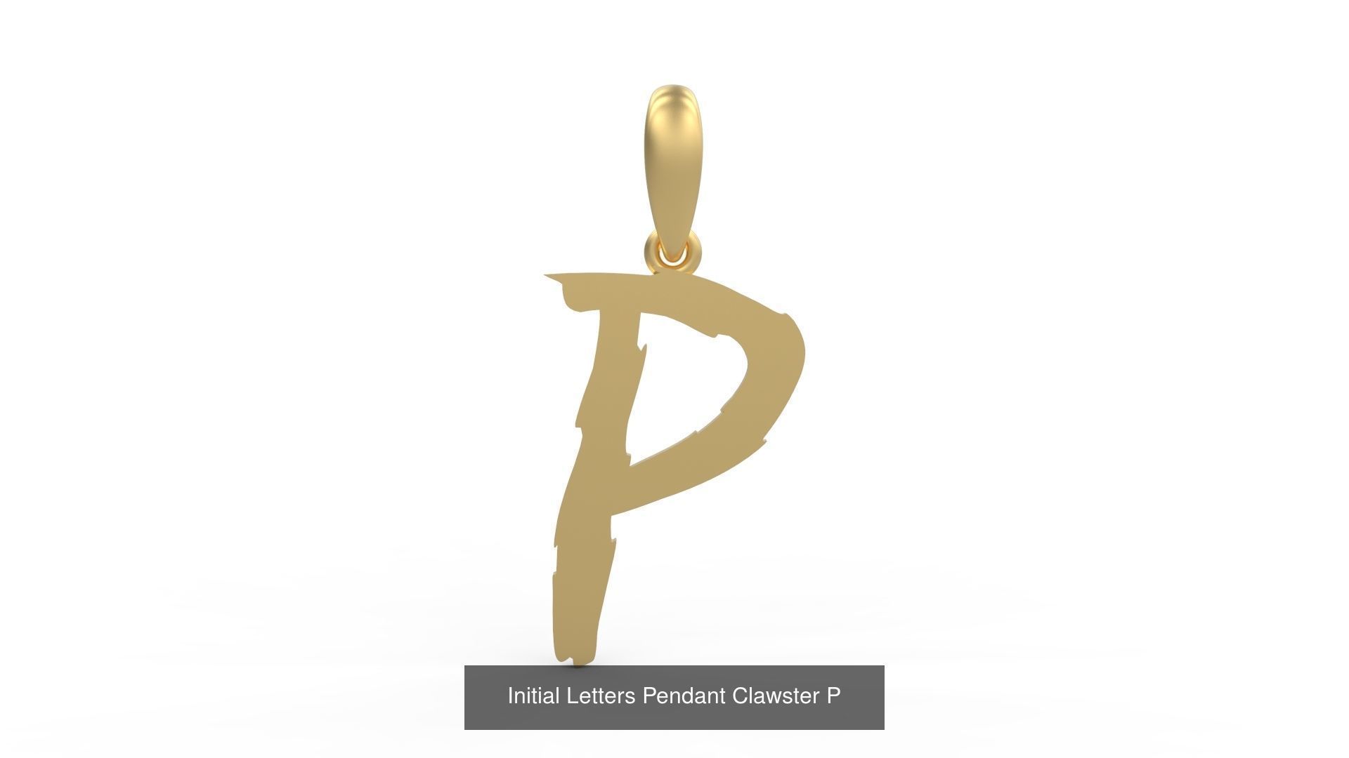 Initial Letters Pendant Alphabets Clawster 3D Model Collection_18