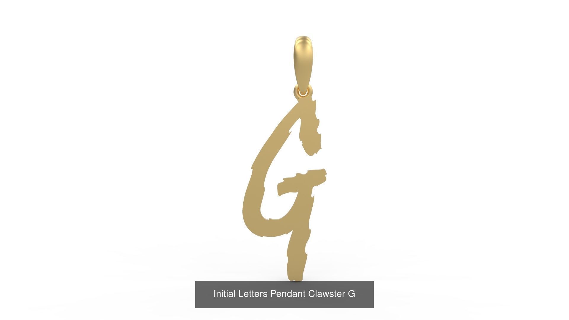 Initial Letters Pendant Alphabets Clawster 3D Model Collection_9