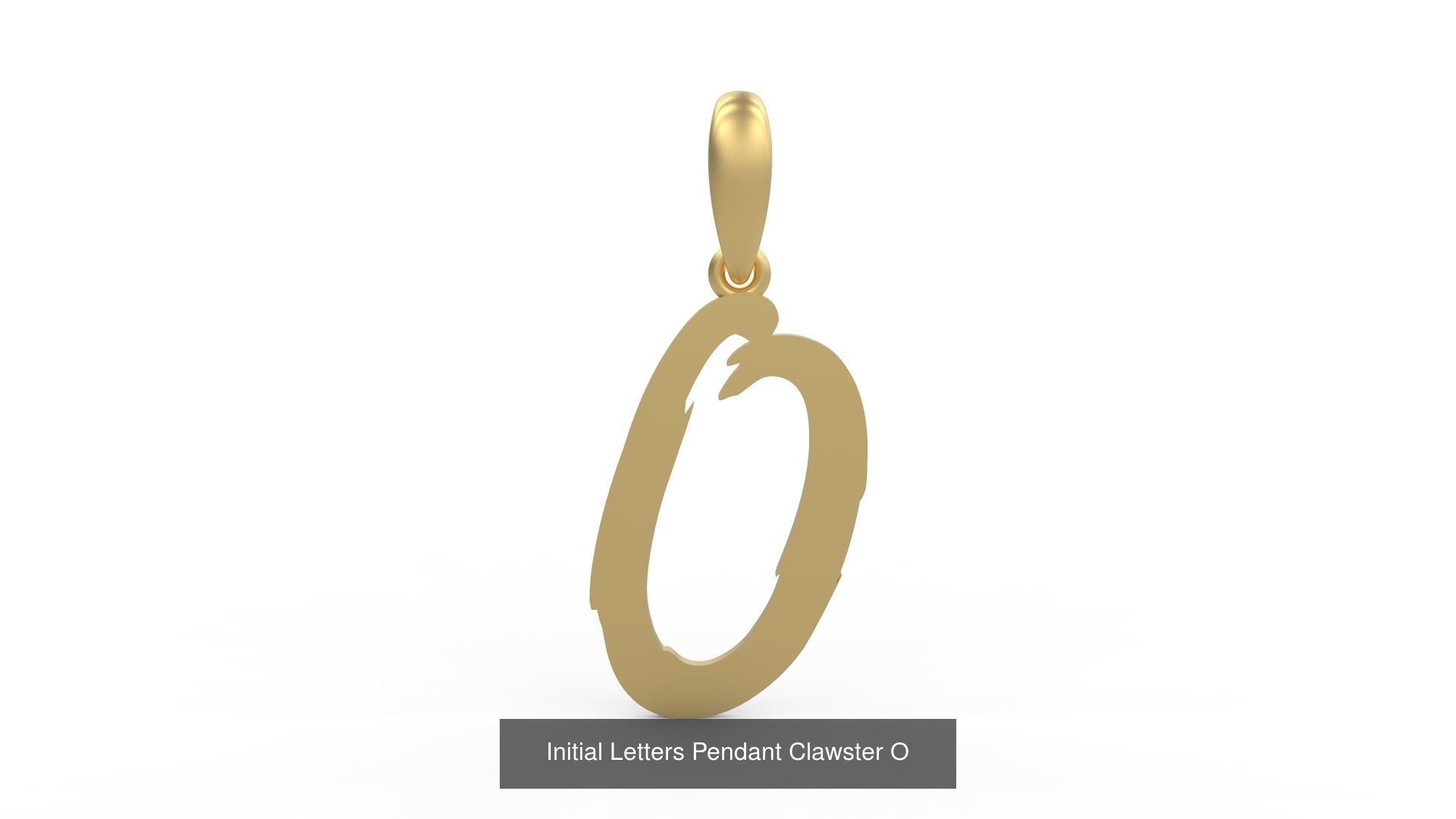 Initial Letters Pendant Alphabets Clawster 3D Model Collection_17
