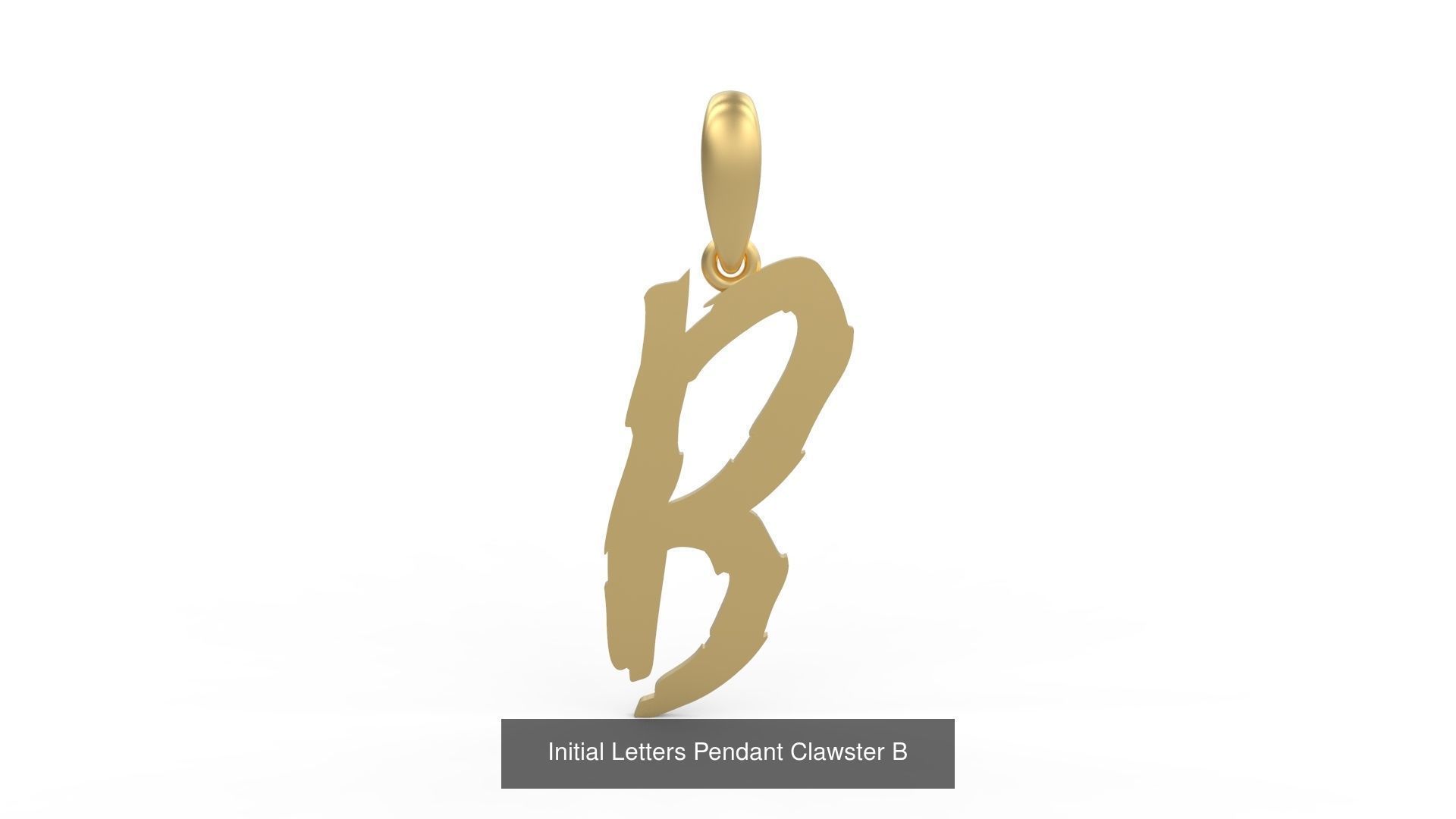 Initial Letters Pendant Alphabets Clawster 3D Model Collection_4