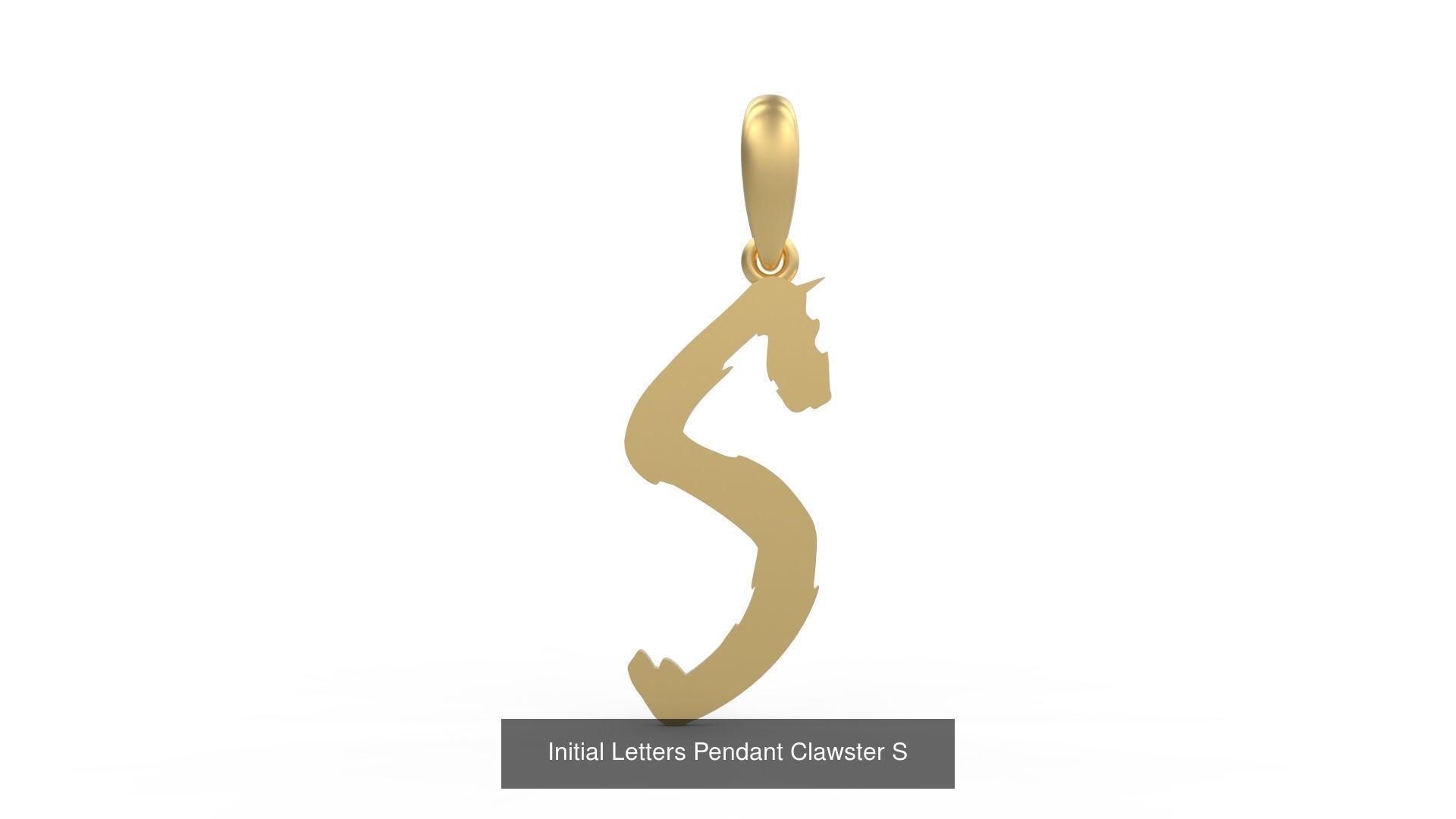 Initial Letters Pendant Alphabets Clawster 3D Model Collection_21