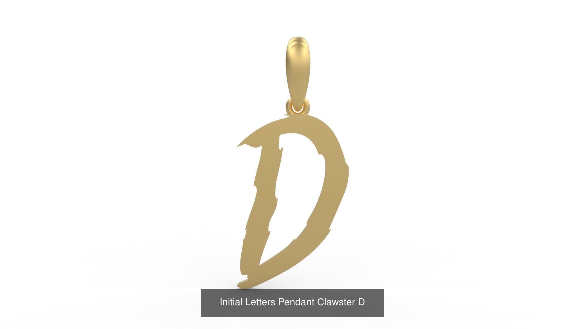 Initial Letters Pendant Alphabets Clawster 3D Model Collection_6