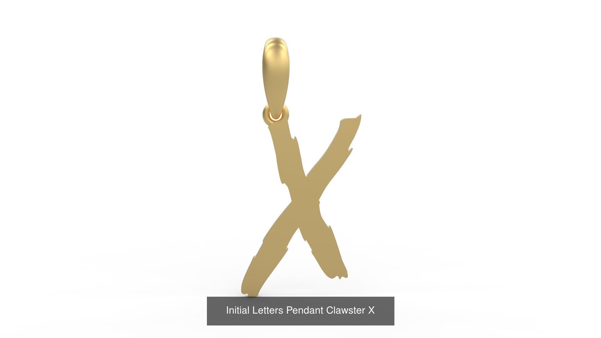 Initial Letters Pendant Alphabets Clawster 3D Model Collection_26