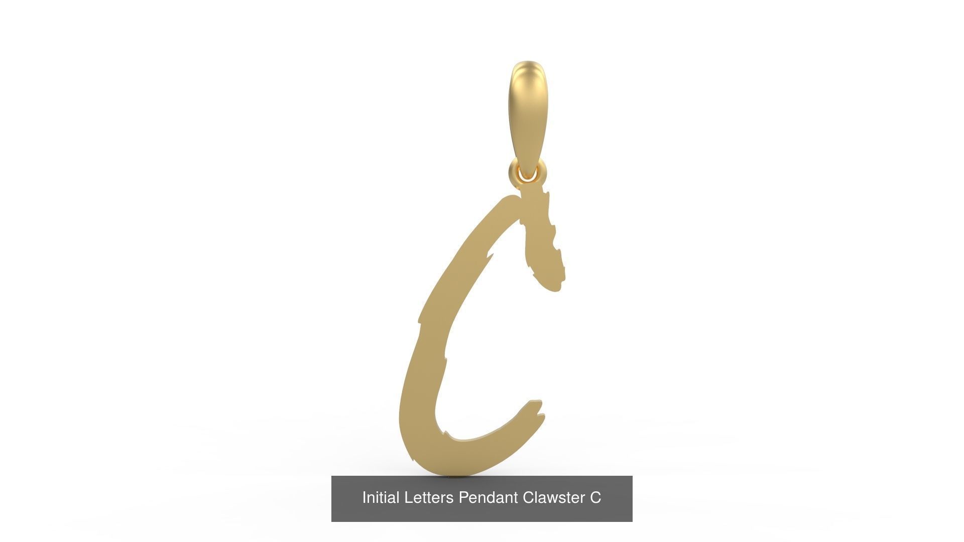 Initial Letters Pendant Alphabets Clawster 3D Model Collection_5