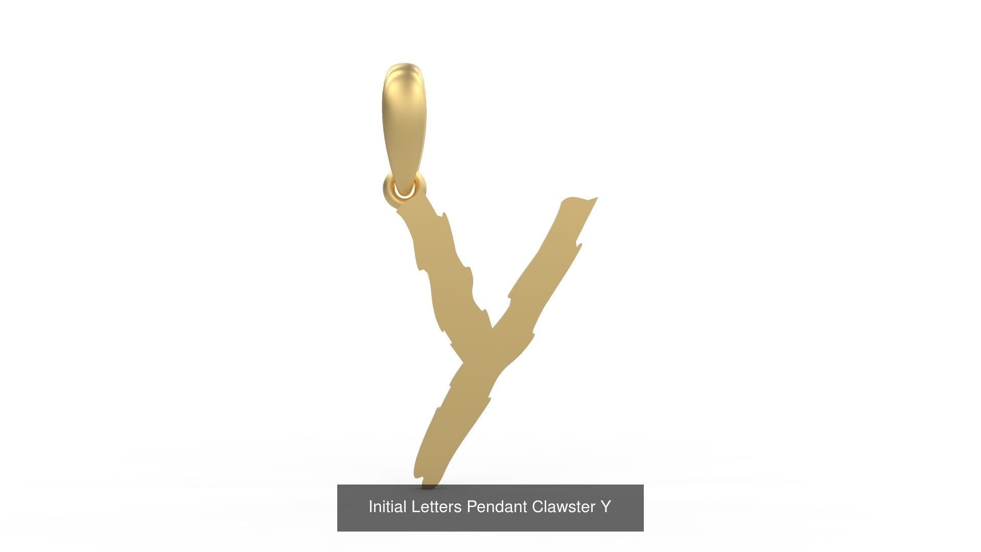 Initial Letters Pendant Alphabets Clawster 3D Model Collection_27