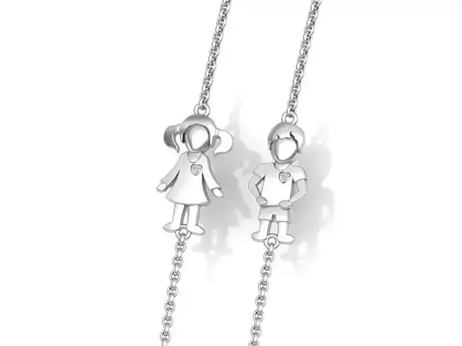 BOY and GIRL Braceletes  Mom Bracelete Engravable 3dmodels 3D print model