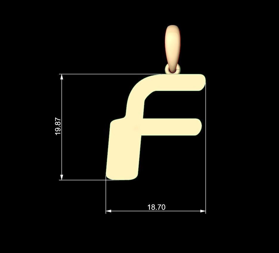 Initial Letters Pendant Videophreak F 3D print model_4