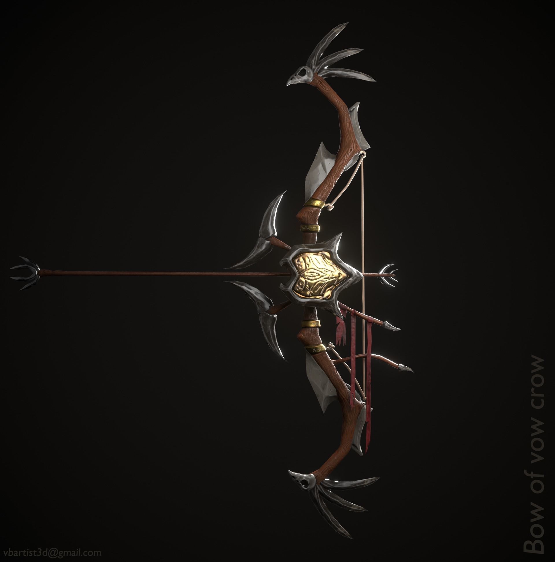 Bow of vow crow Low-poly 3D model_5