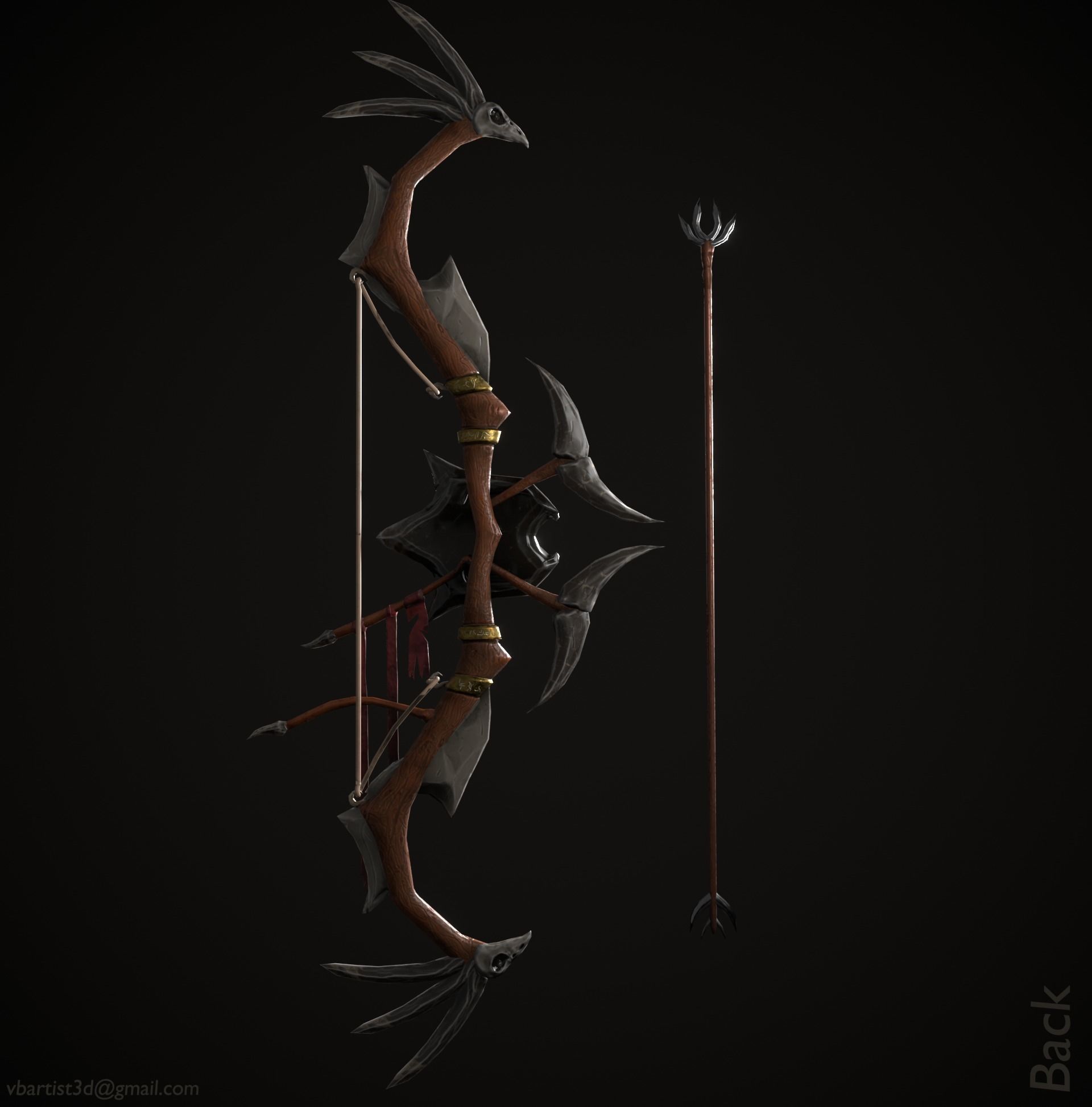 Bow of vow crow Low-poly 3D model_3