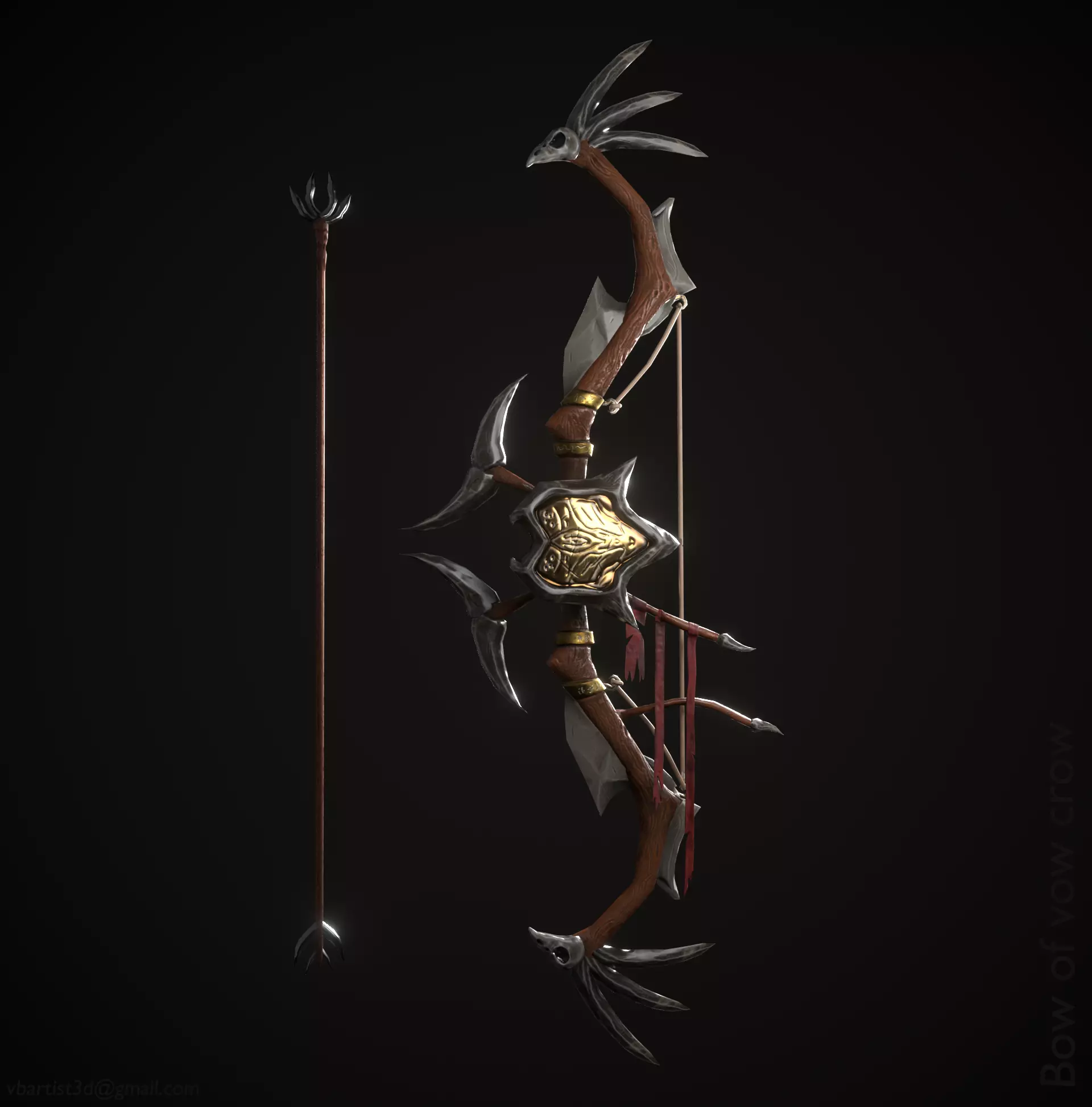 Bow of vow crow Low-poly 3D model_0