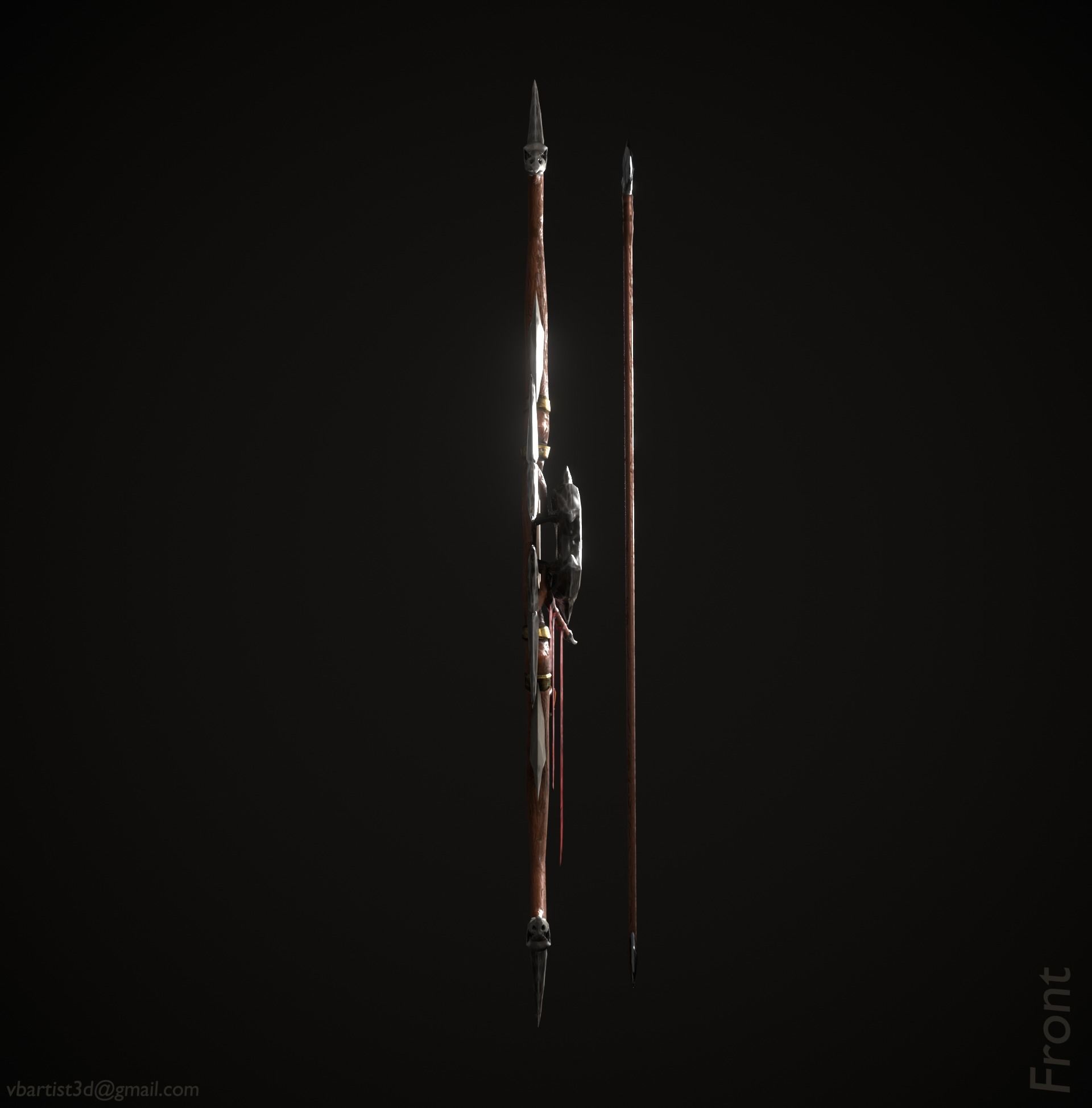 Bow of vow crow Low-poly 3D model_2