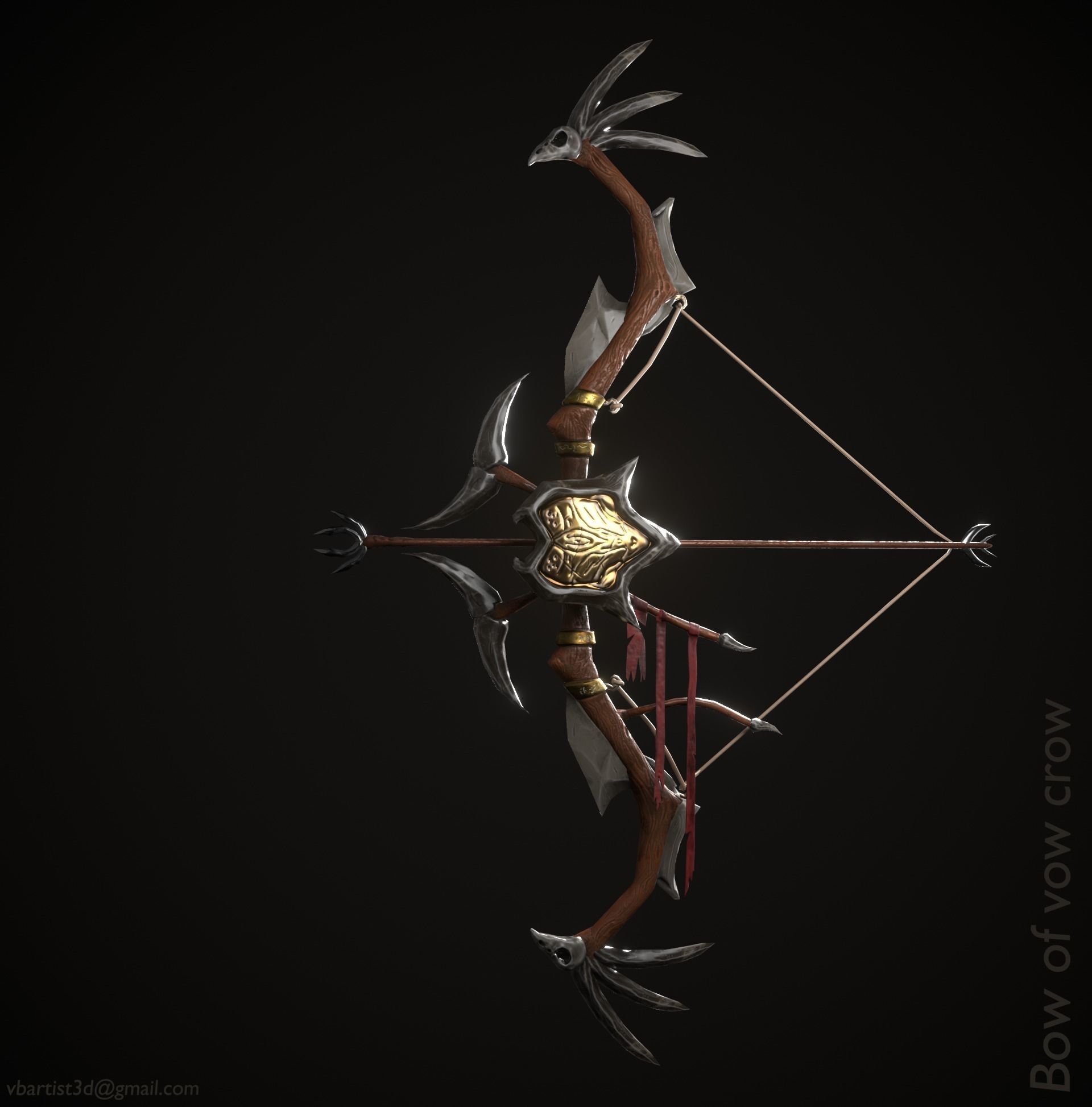 Bow of vow crow Low-poly 3D model_6