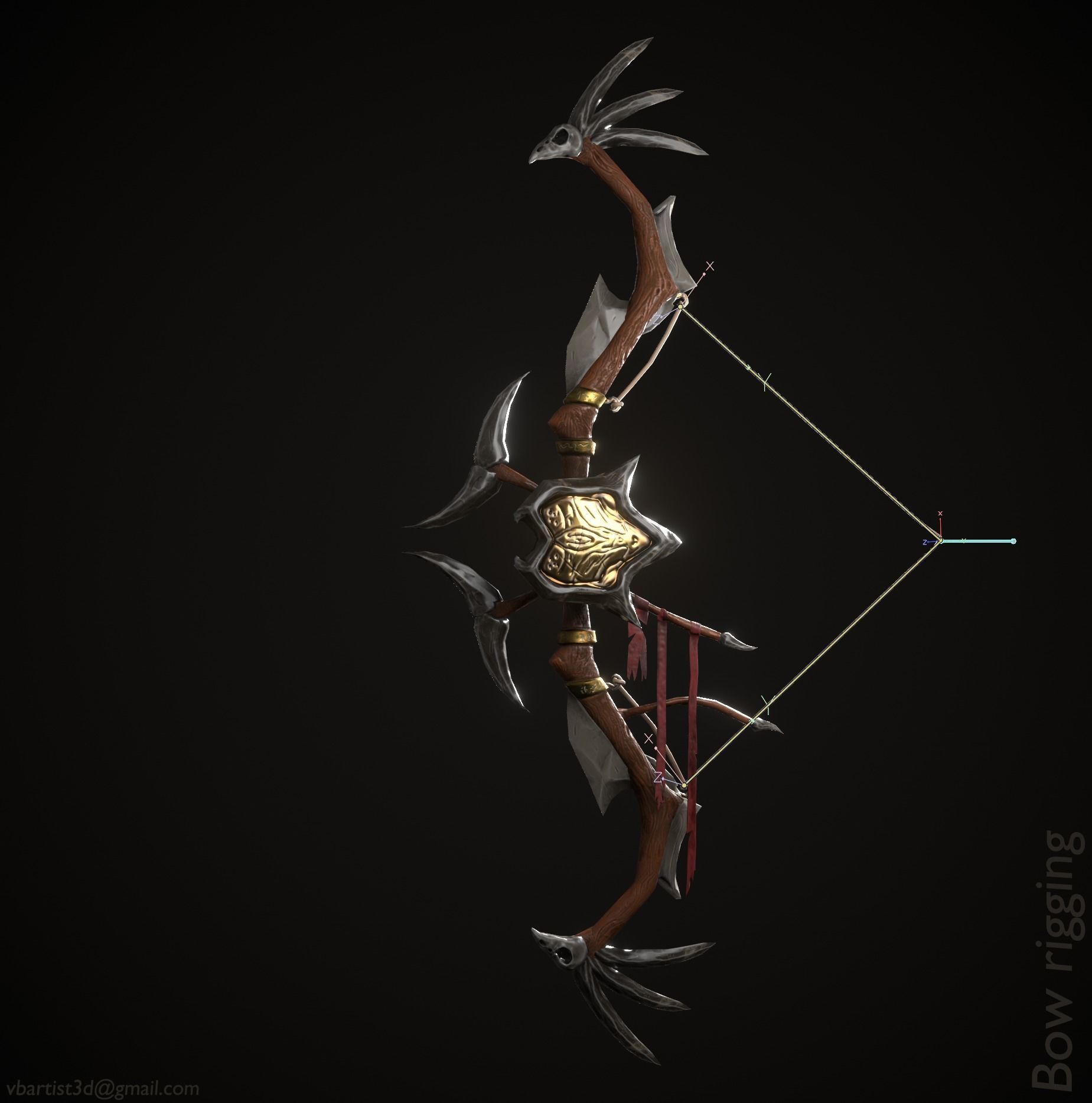 Bow of vow crow Low-poly 3D model_7