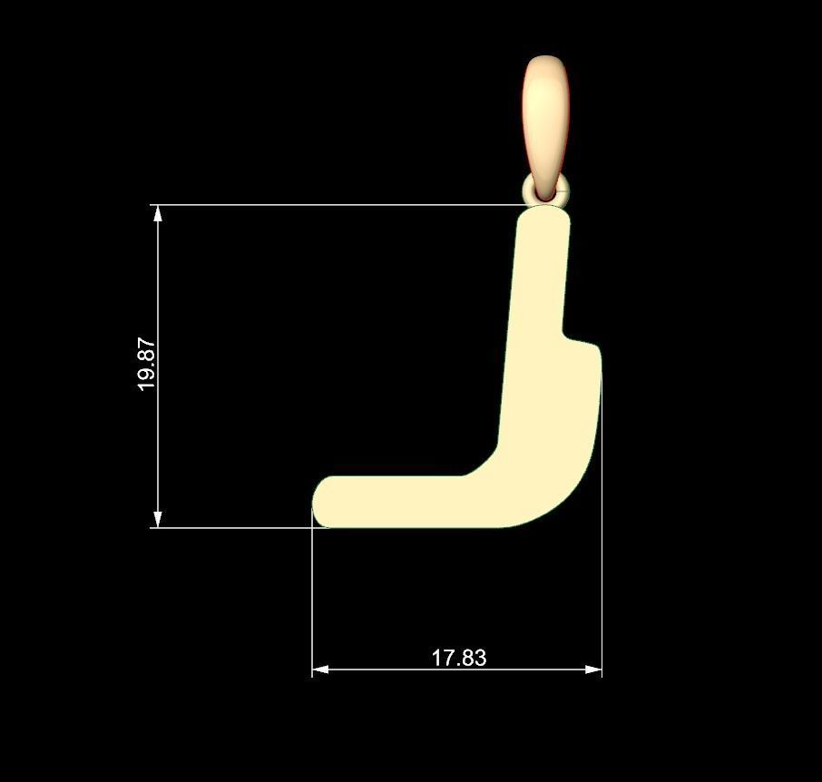 Initial Letters Pendant Videophreak J 3D print model_4