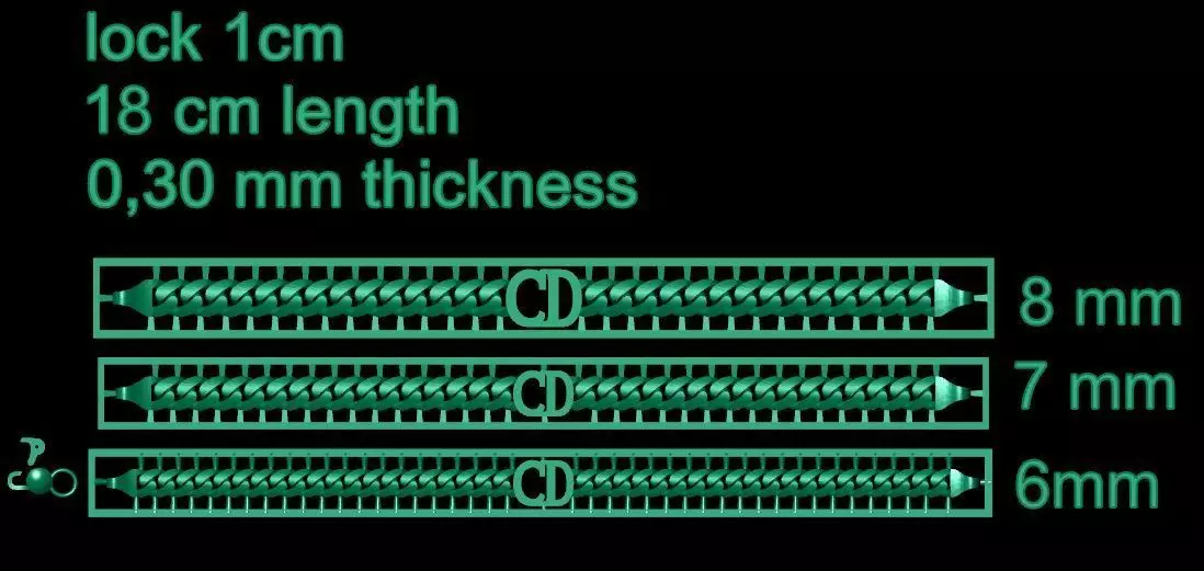 One piece fusion chain is cast directly 3DFusion model  6 7 8 mm 3D print model_0