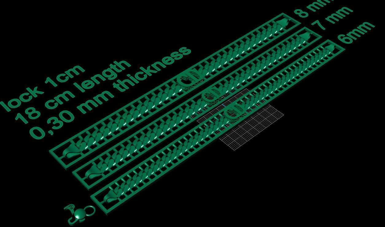 One piece fusion chain is cast directly 3DFusion model  6 7 8 mm 3D print model_1