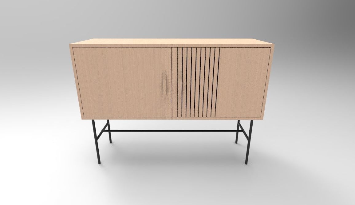 Sideboard 3D model 2 cabinet with legs 3D model_7