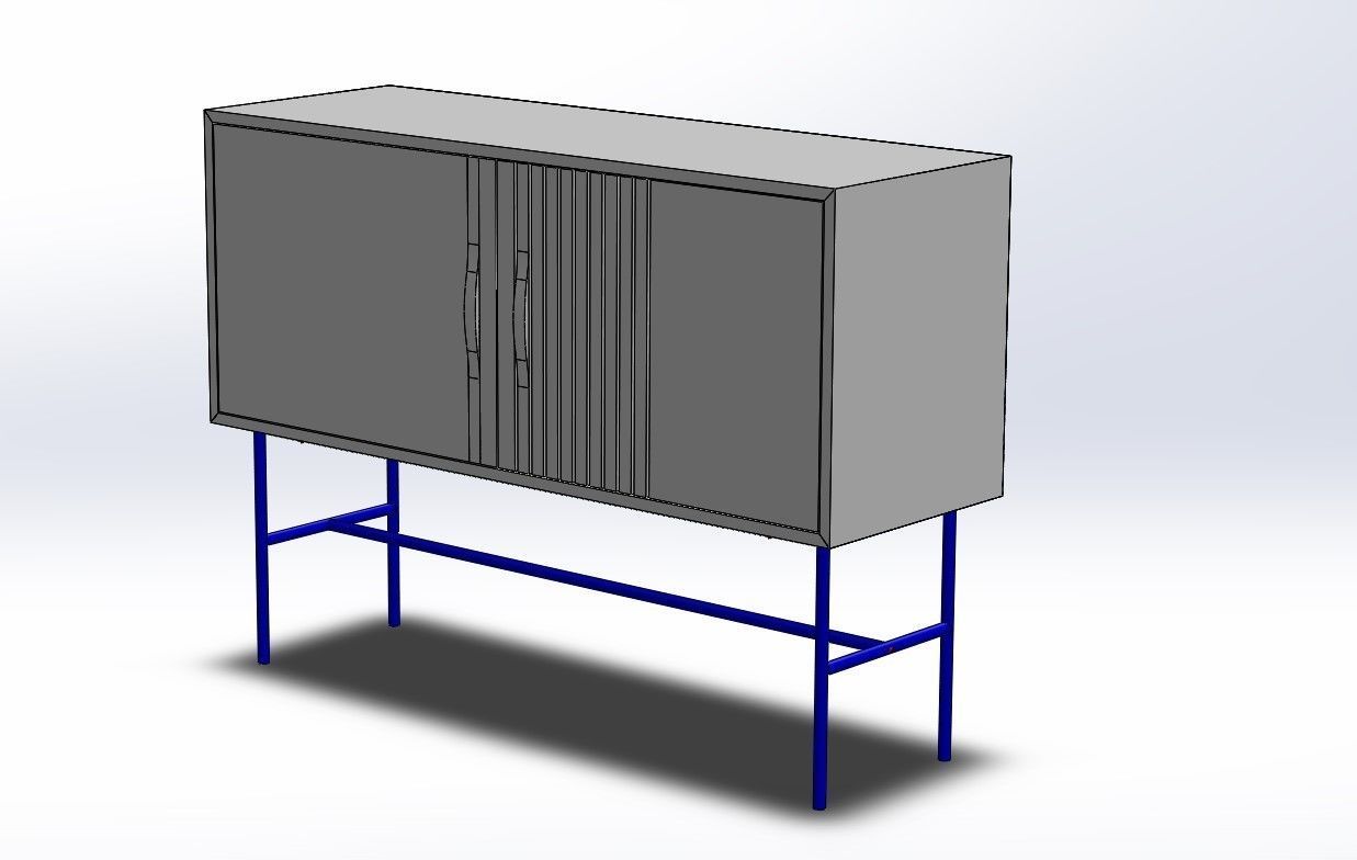 Sideboard 3D model 2 cabinet with legs 3D model_3