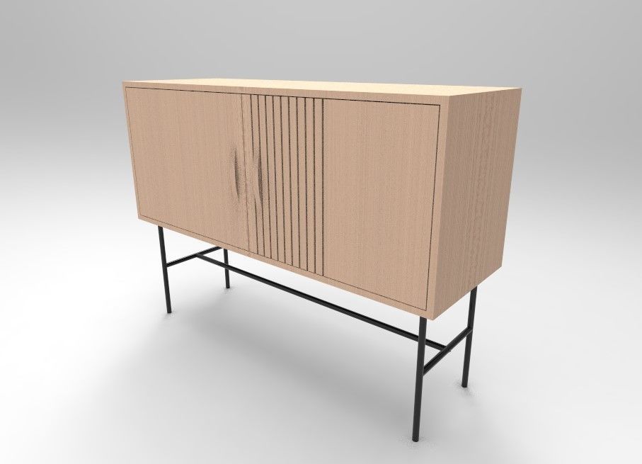 Sideboard 3D model 2 cabinet with legs 3D model_6