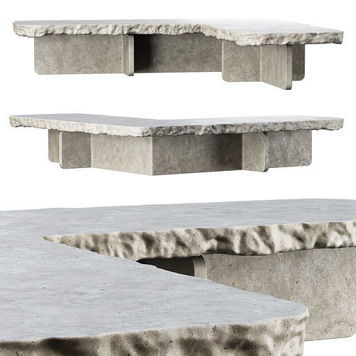 Richard concrete large corner table by Bpoint  3D model
