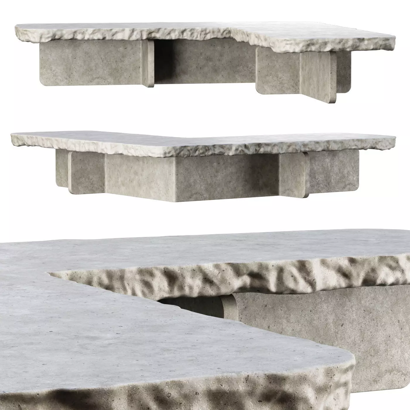 Richard concrete large corner table by Bpoint  3D model_0