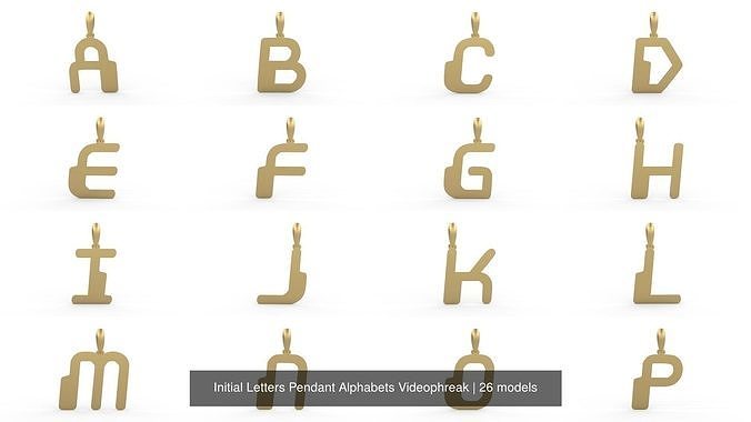 Initial Letters Pendant Alphabets Videophreak 3D Model Collection